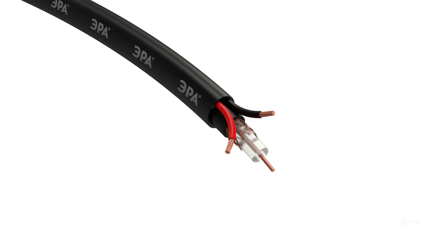 K-0.75-PE Cable for analog video surveillance ERA KVK-P-2+2x0.75 mm2 bay 200 meters, black