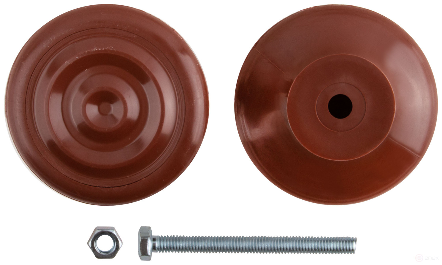 Door handle-button, plastic, brown