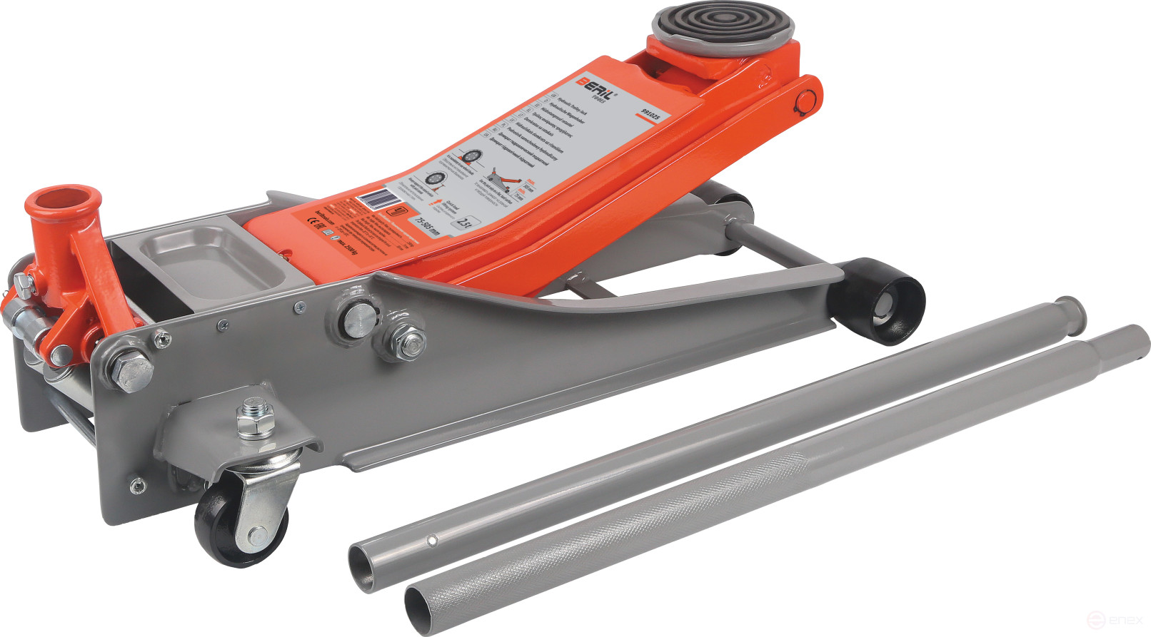 The hydra jack. tire fitting 2.50t (75-505mm, CE, sliding, double pump) BERIL