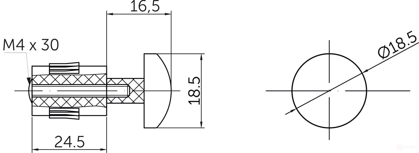 Plug modern, pipes d16 chrome AKS