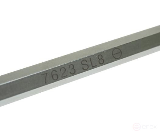 Отвертка шлицевая SL 8.0х250мм усиленная со сквозным стержнем (сталь Cr-Mo) JTC