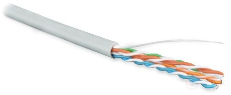 UUTP4-C5E-S24-IN-PVC-GY-100 (100 м) Кабель витая пара, неэкранированная U/UTP, категория 5e, 4 пары (24 AWG), одножильный (solid), PVC, -20°C – +75°C, серый - гарантия: 15 лет компонентная, 25 лет системная