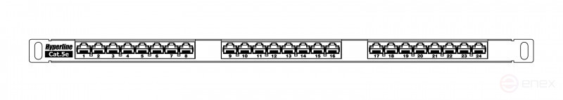 PPHD-19-24-8P8C-C5E-SH-110D Патч-панель высокой плотности 19", 0.5U, 24 порта RJ-45, категория 5E, Dual IDC, экранированная