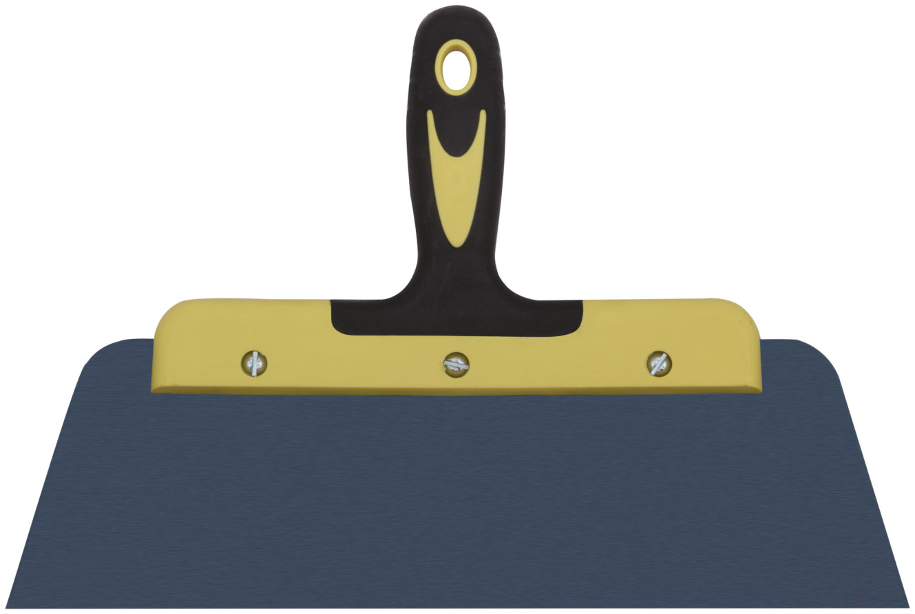 Facade spatula "Master", spring-loaded colorized steel, two-component handle, flat 300 mm
