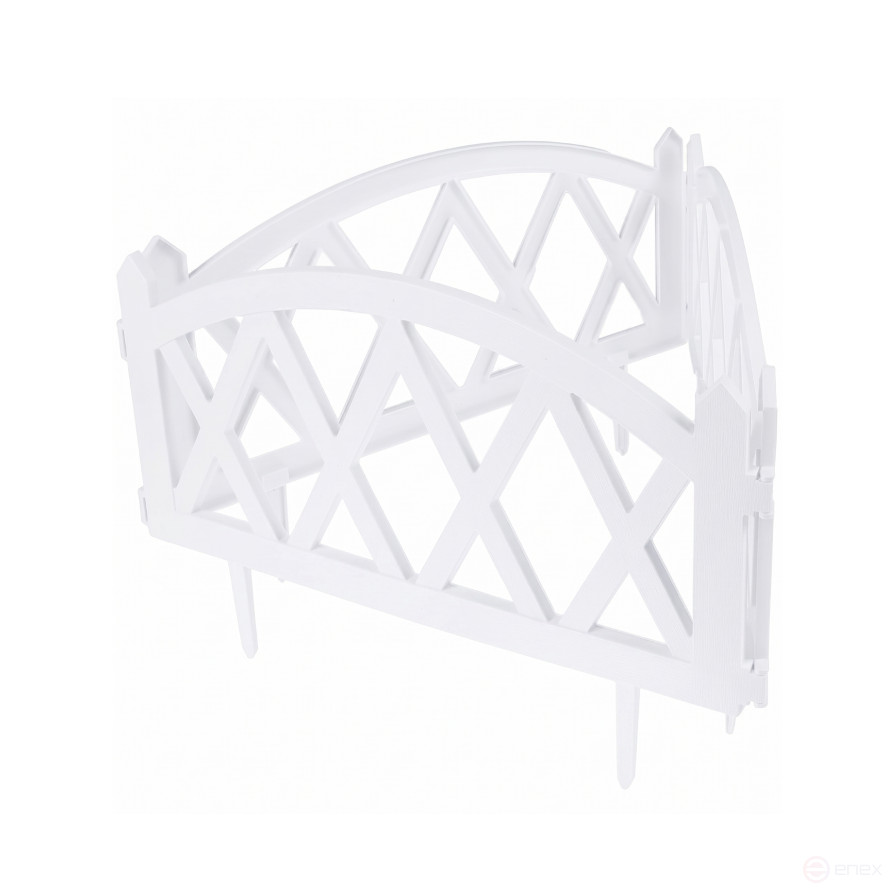 Decorative garden fence for garden and country Geoplastboard 300x26 cm, white