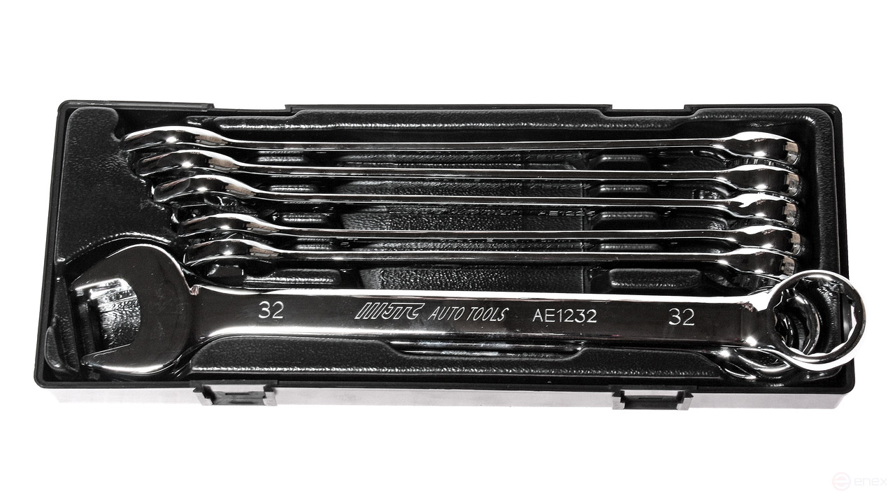 Набор ключей комбинированных 24-32мм с зеркальной полировкой 8 предметов в кейсе JTC