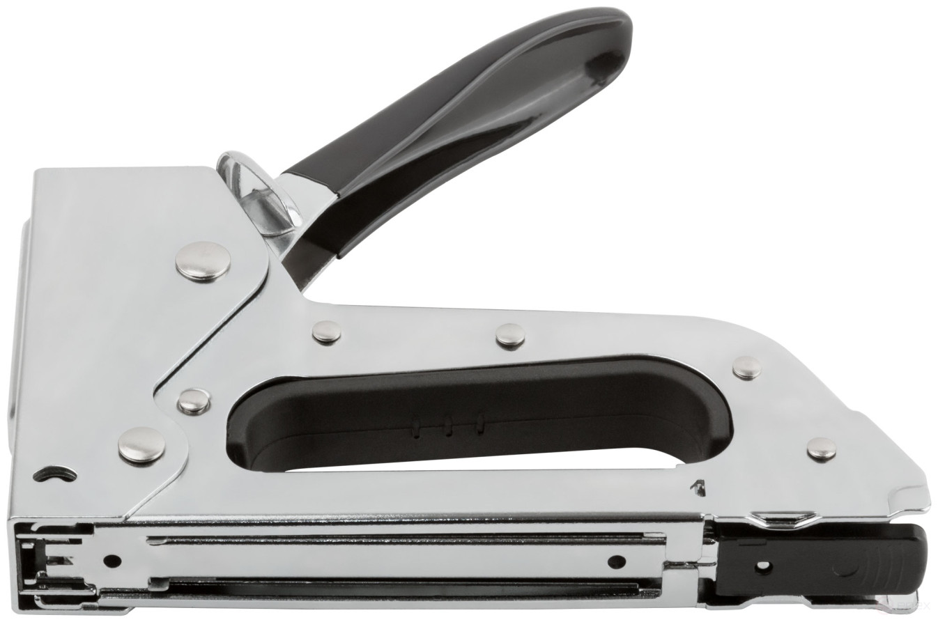 Stapler for narrow staples "type 53" / "type 53F", 6-10 mm, spring mechanism, metal housing