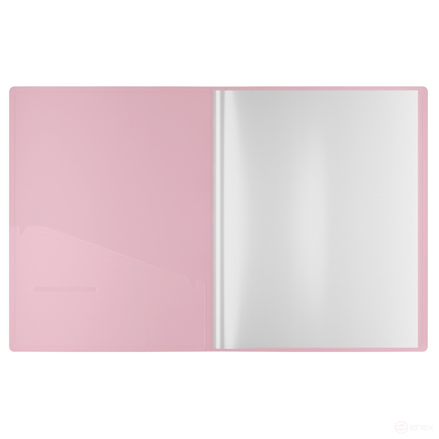 Folder with 10 Berlingo "Haze" inserts, 9 mm, 600 microns, with inner pocket, blue, soft touch