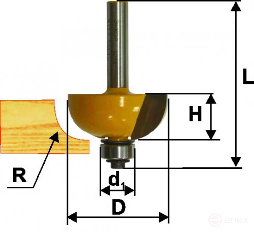 Фреза кром калевочная ф50,8х22,2мм R19мм хв 12мм