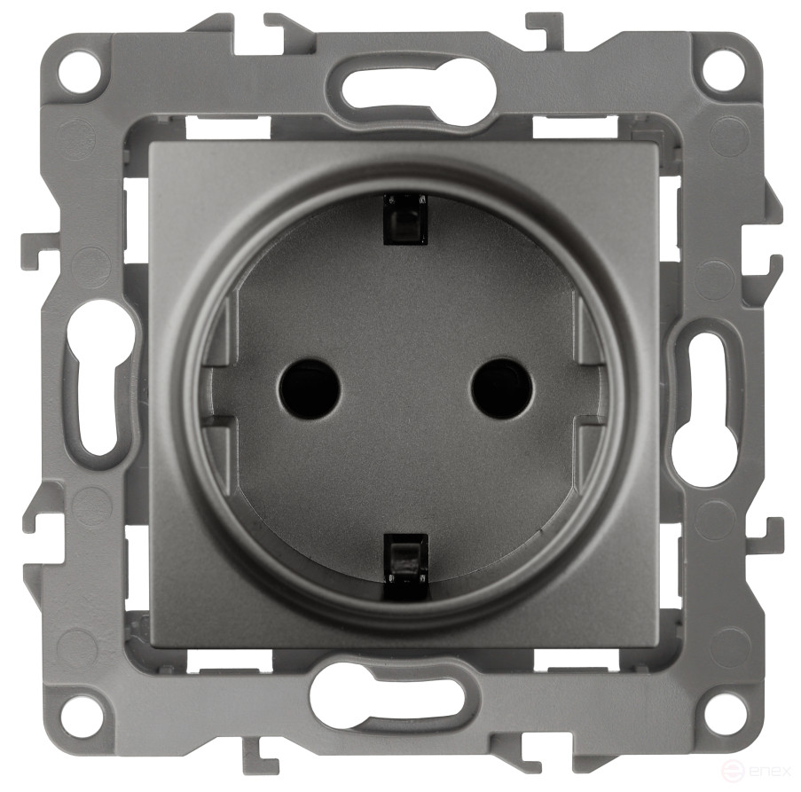 Розетка ЭРА Серия 12 12-2101-12 2P+E Schuko 16A-250В IP20 графит