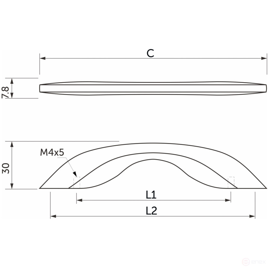Pen meb. ENEL-96/128, matte black, AKS