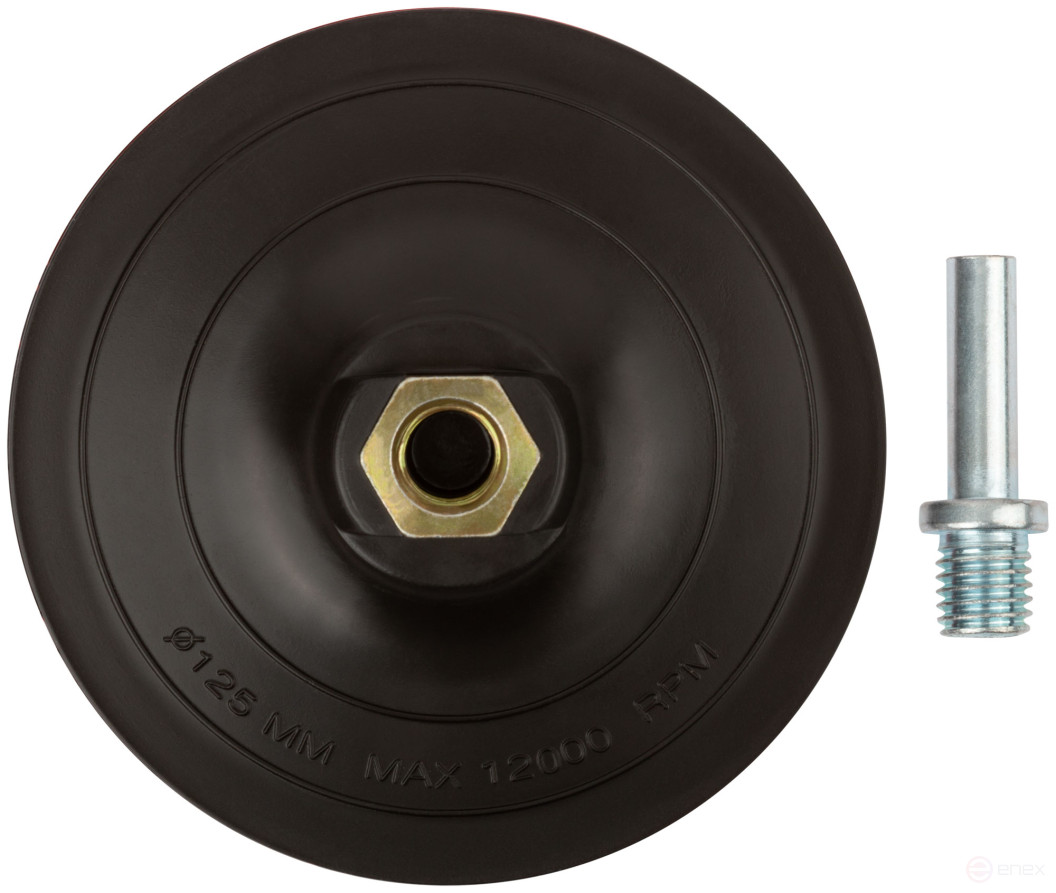 Grinding disc with Velcro, M14 nut + drill adapter, 125x3 mm