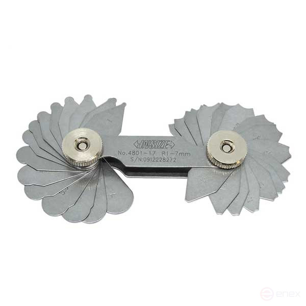 Templates with a radius of 1-7 mm