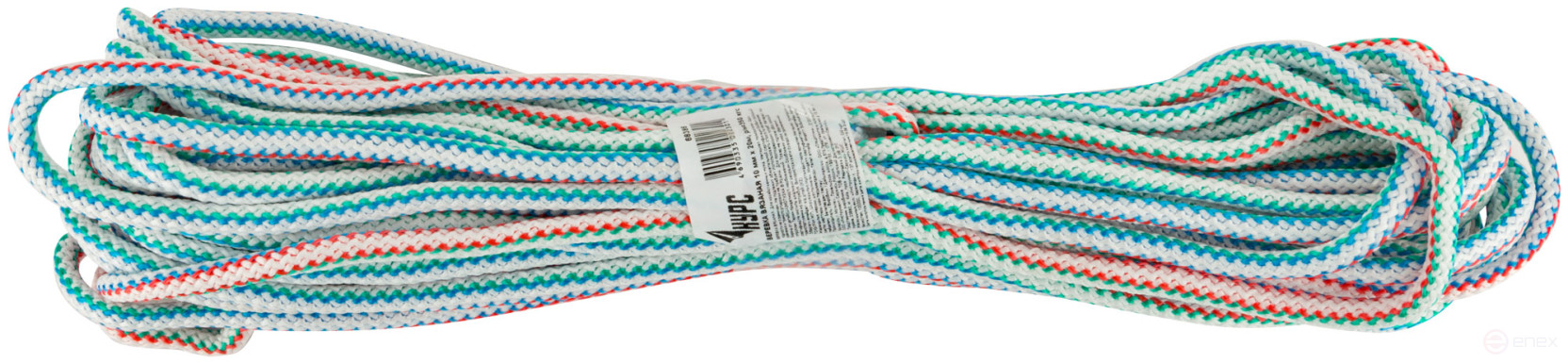 Веревка вязаная полипропиленовая, 10 мм х 20 м, р/н= 350 кгс