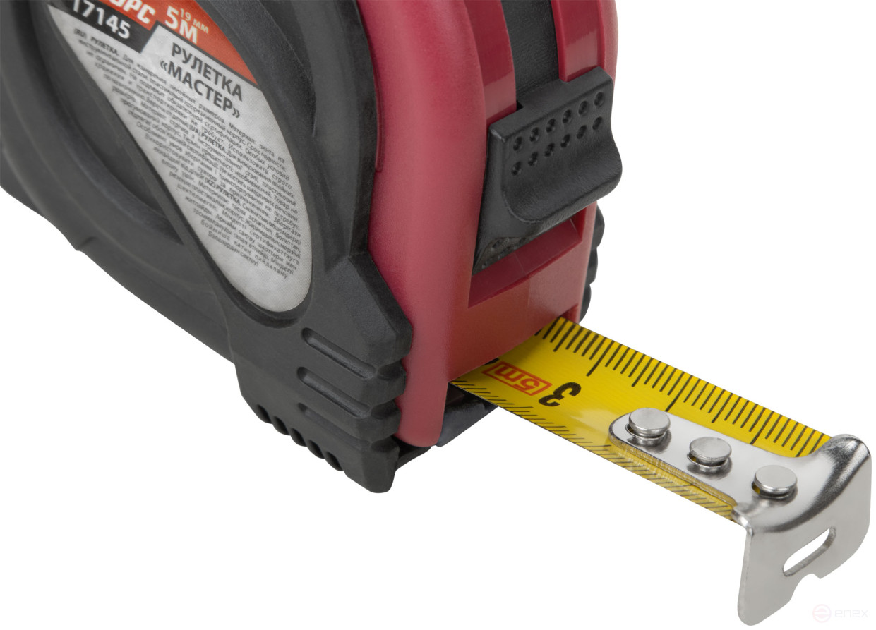 Tape measure rubberized case "Master" 5 m x 19 mm