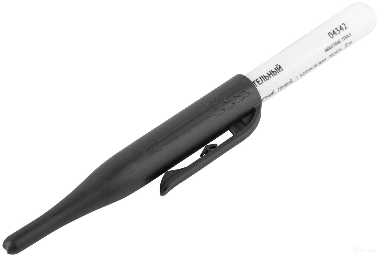 Маркер строительный перманентный, тонкий, удлиненное перо, черный