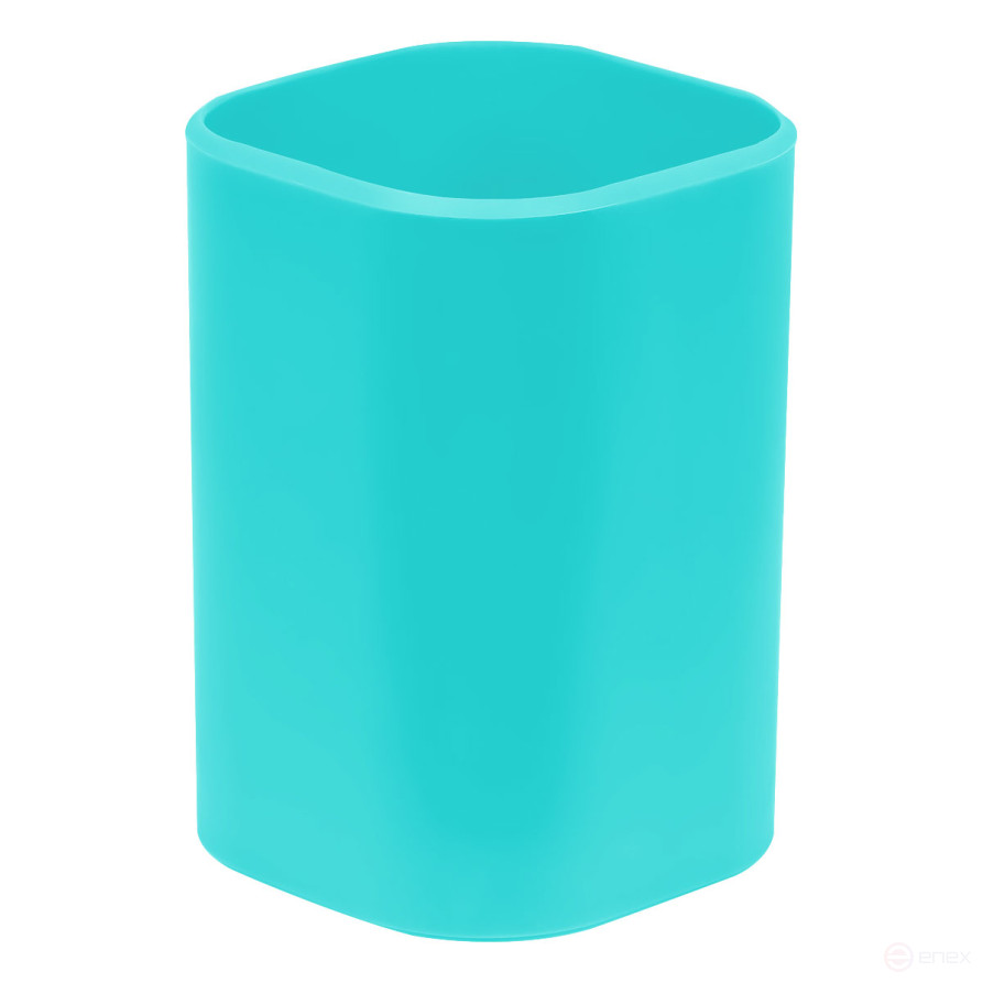 Подставка-стакан СТАММ "Фаворит", пластиковая, квадратная, мятная