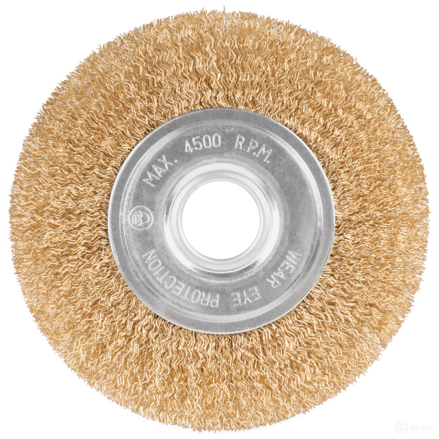 Щетка для УШМ, посадка 22,2 мм, тип "Плоская", латун. витая проволока 0,3 мм, 125 мм, блистер, CUTOP Profi