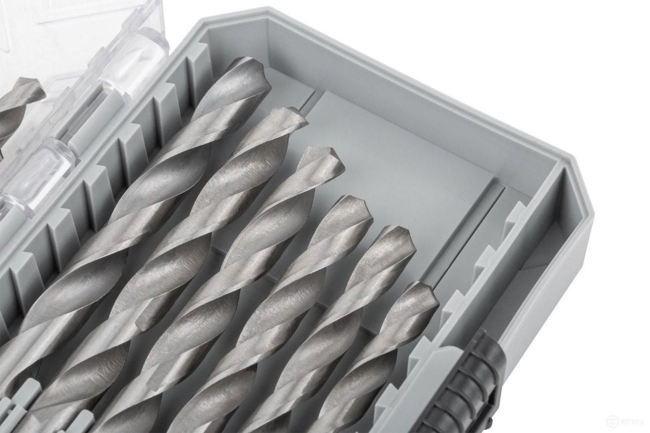 Set of HSS metal drills, 118° sharpening angle, layer. case, 19 pcs. (1-10mm, through 0.5mm)