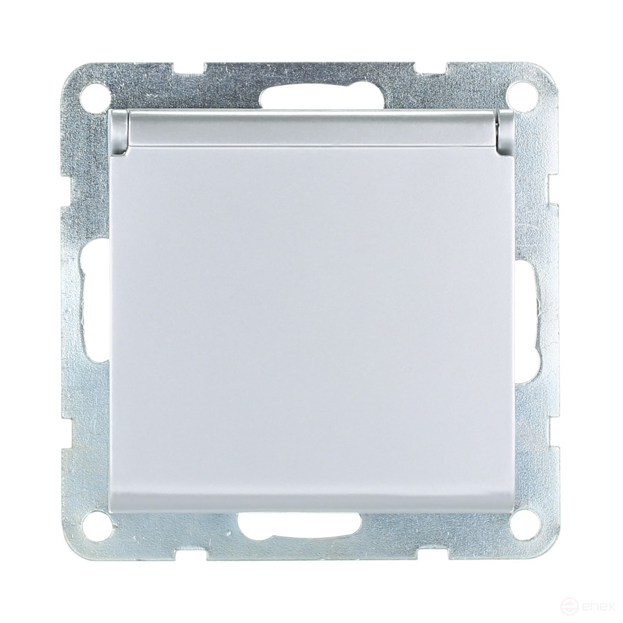 Socket with S/c, blinds and lid (silver metallic) LK60