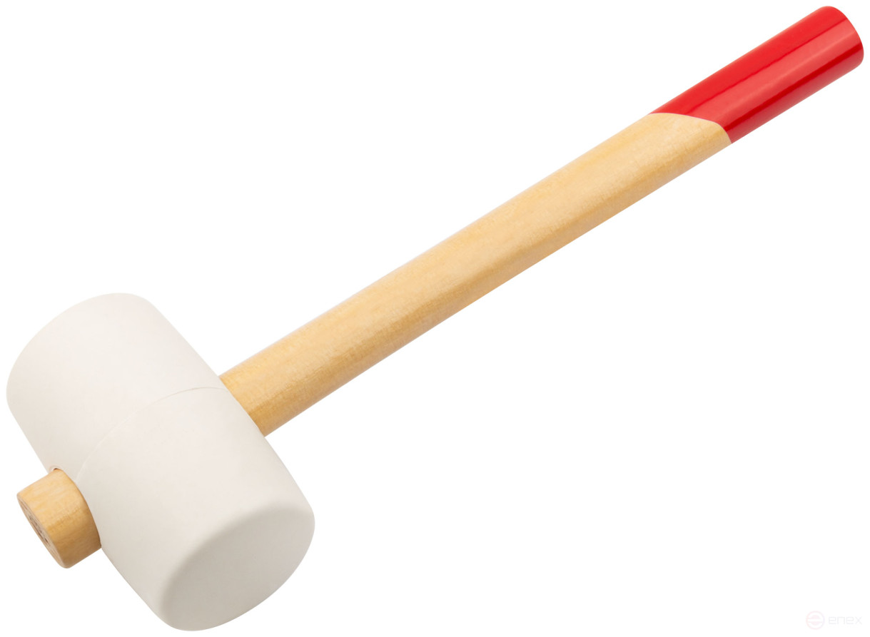 White rubber mallet, wooden handle 60 mm (450 gr )