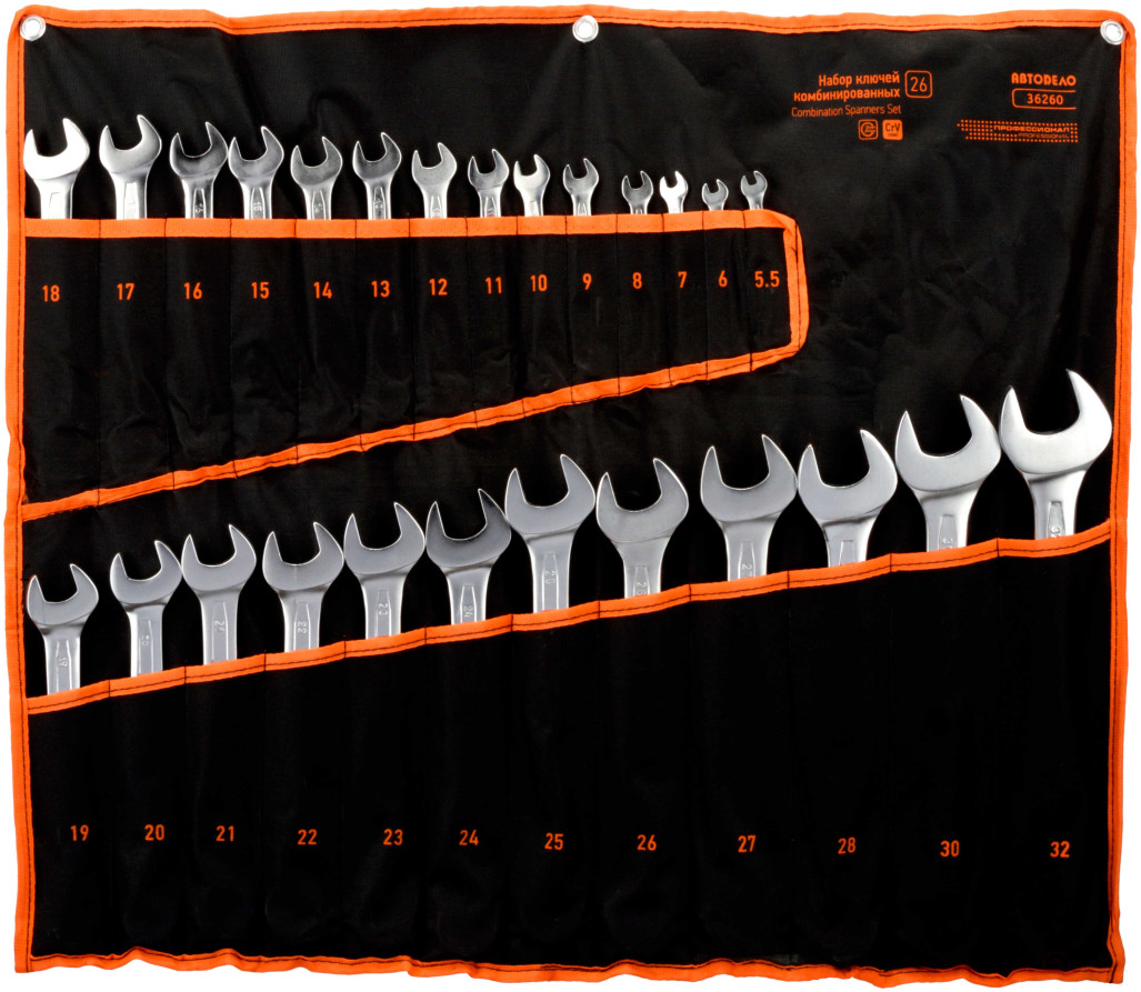 Набор комб.ключей АвтоDело PRO 26шт.(сумка) 36260