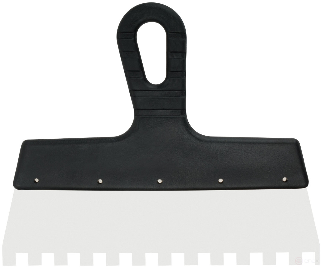 Stainless steel serrated facade spatula 250 mm / tooth 10 mm