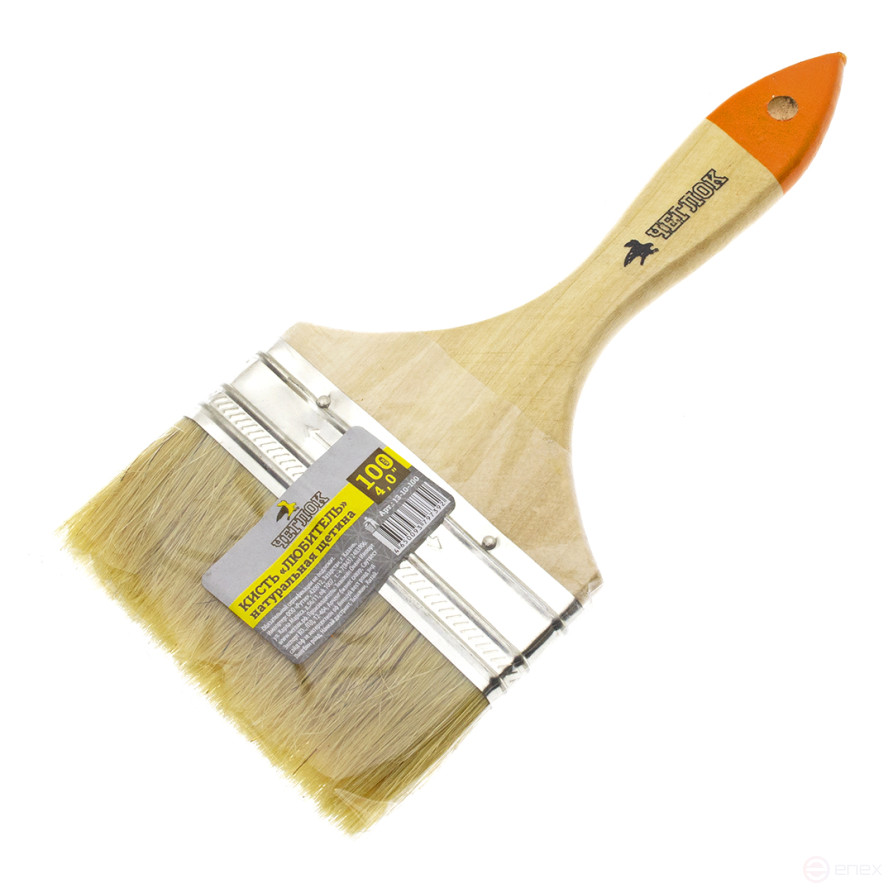 Flat brush "Amateur", 100 x 12mm, in/in 38mm, natural.stubble, Cheglok (12/240)