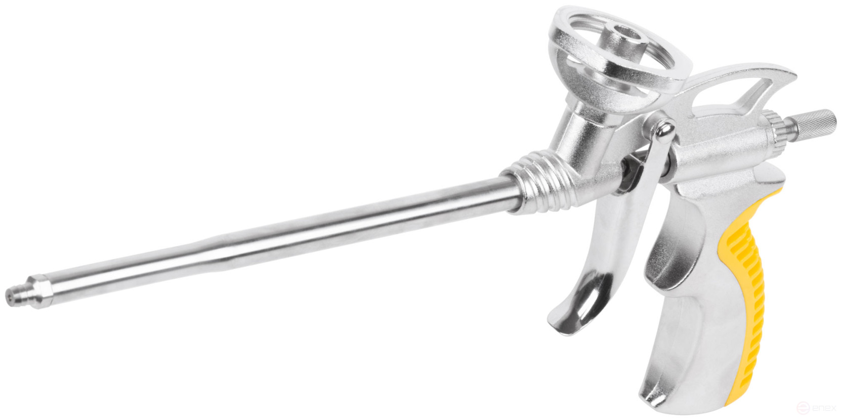 Mounting foam gun, all-metal, rubberized handle