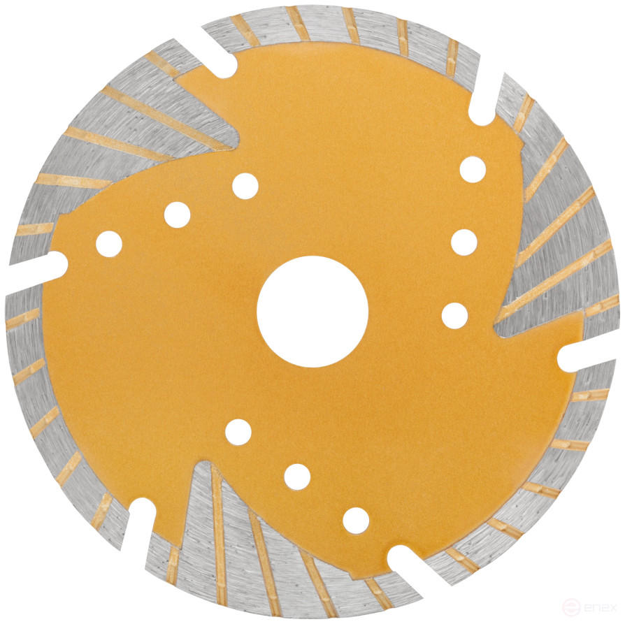 Universal diamond cutting disc with protective sectors (dry and wet cutting) 125x1.9x7x22.2 mm