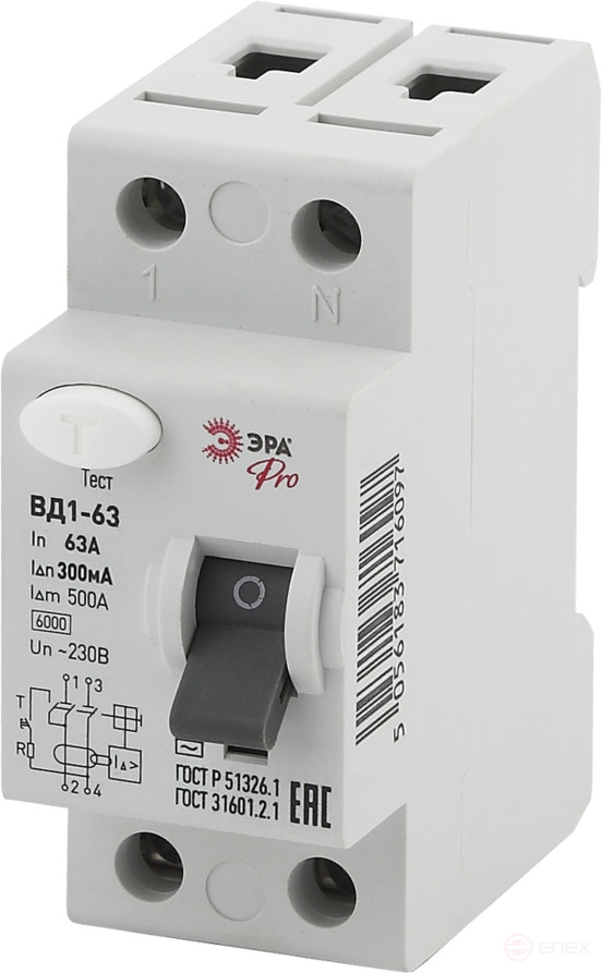 RCD ERA PRO NO-902-30 VD1-63 2P 63A 300mA