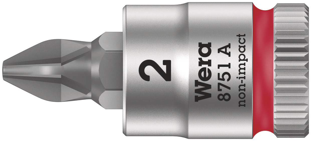 8751 A PH Zyklop Головка торцевая со вставкой Phillips, DR 1/4", PH 2 x 28 мм