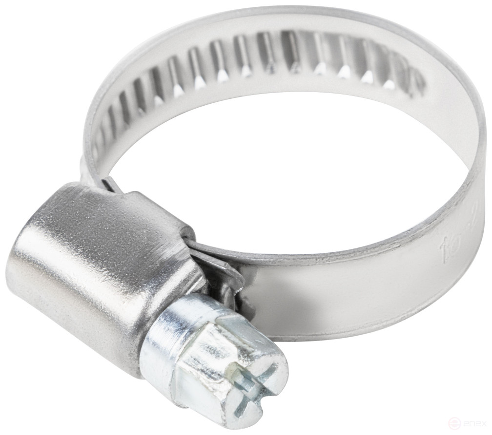Хомут обжимной накатной, ширина 9 мм, нерж.сталь 16-27 мм