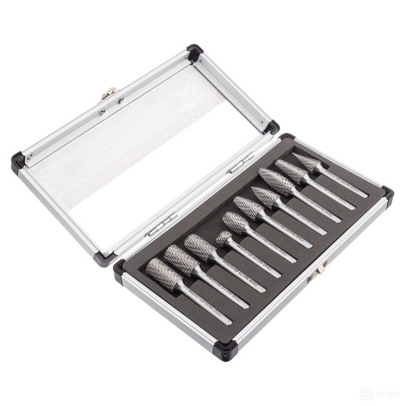 Наб.борфрез № 704 (Формы A, B, C, D, E, F, G, H, L ,M, все D = 12 мм) (10 позиций)