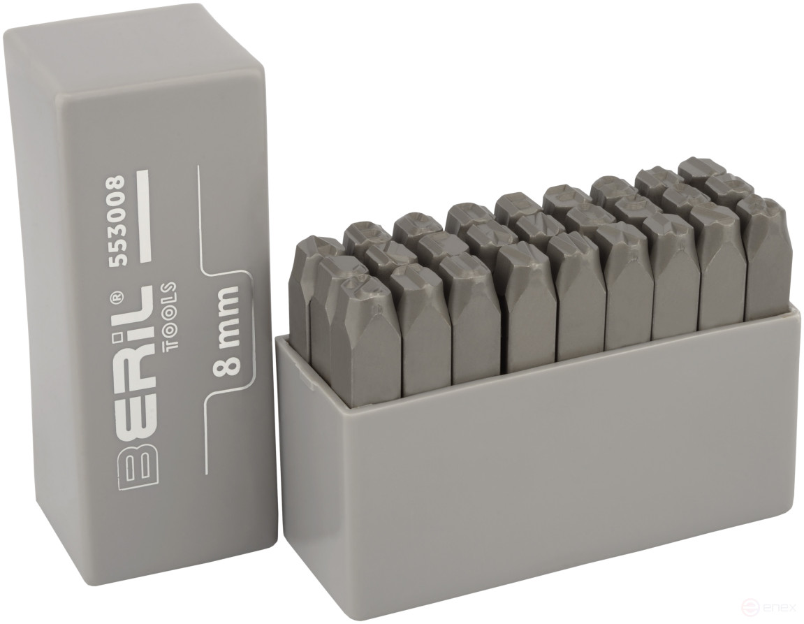 Набор клейм буквенных латиница 8мм (стальные) BERIL