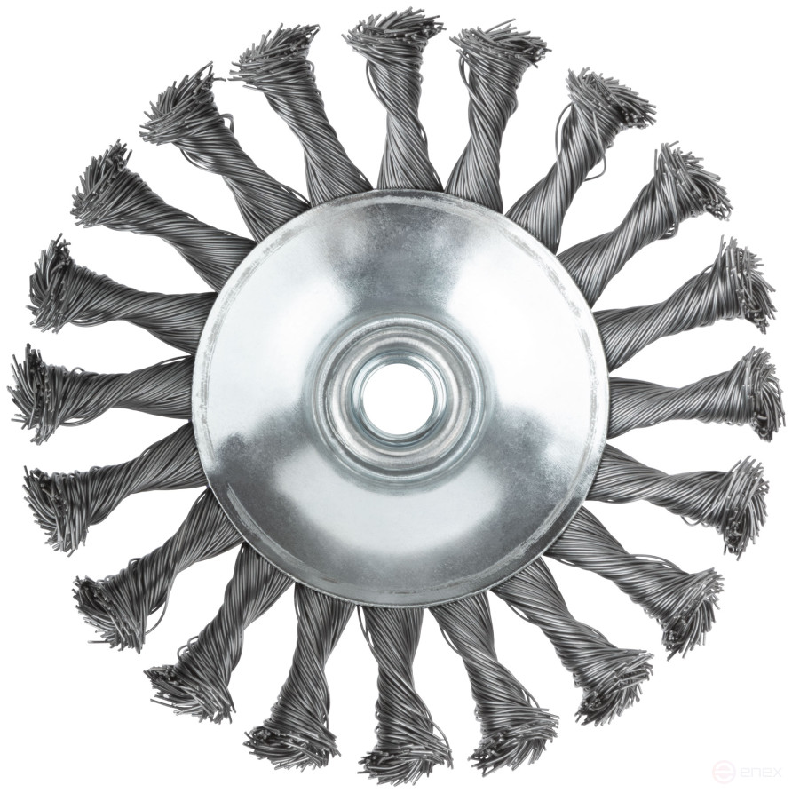 Щетка для УШМ, М14, тип "Тарелка", крученая проволока 0,5 мм, 125 мм, блистер, CUTOP Profi