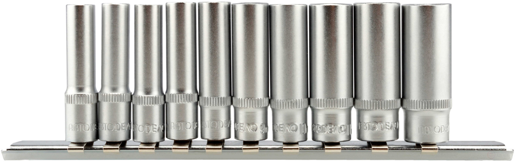 Набор головок высоких 10пр (DR1/4"; 4-13мм; планка) (АвтоDело) 39843