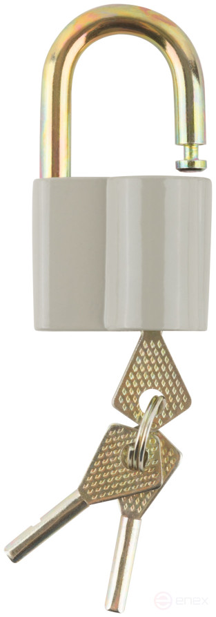 Padlock, aluminum alloy body 45x37 mm, steel shackle 8 mm