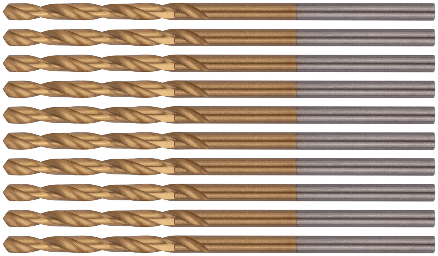 Сверла HSS по металлу, титановое покрытие 2,0 мм (10 шт.)
