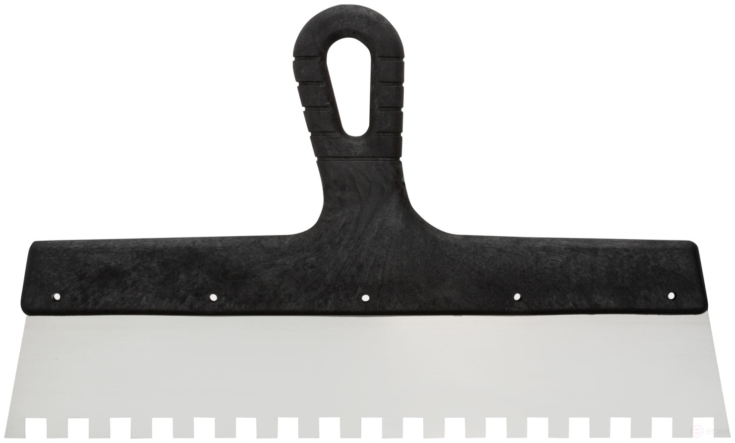 Шпатель зубчатый, 10х10 мм, нержавеющая сталь, пластиковая ручка, 350 мм