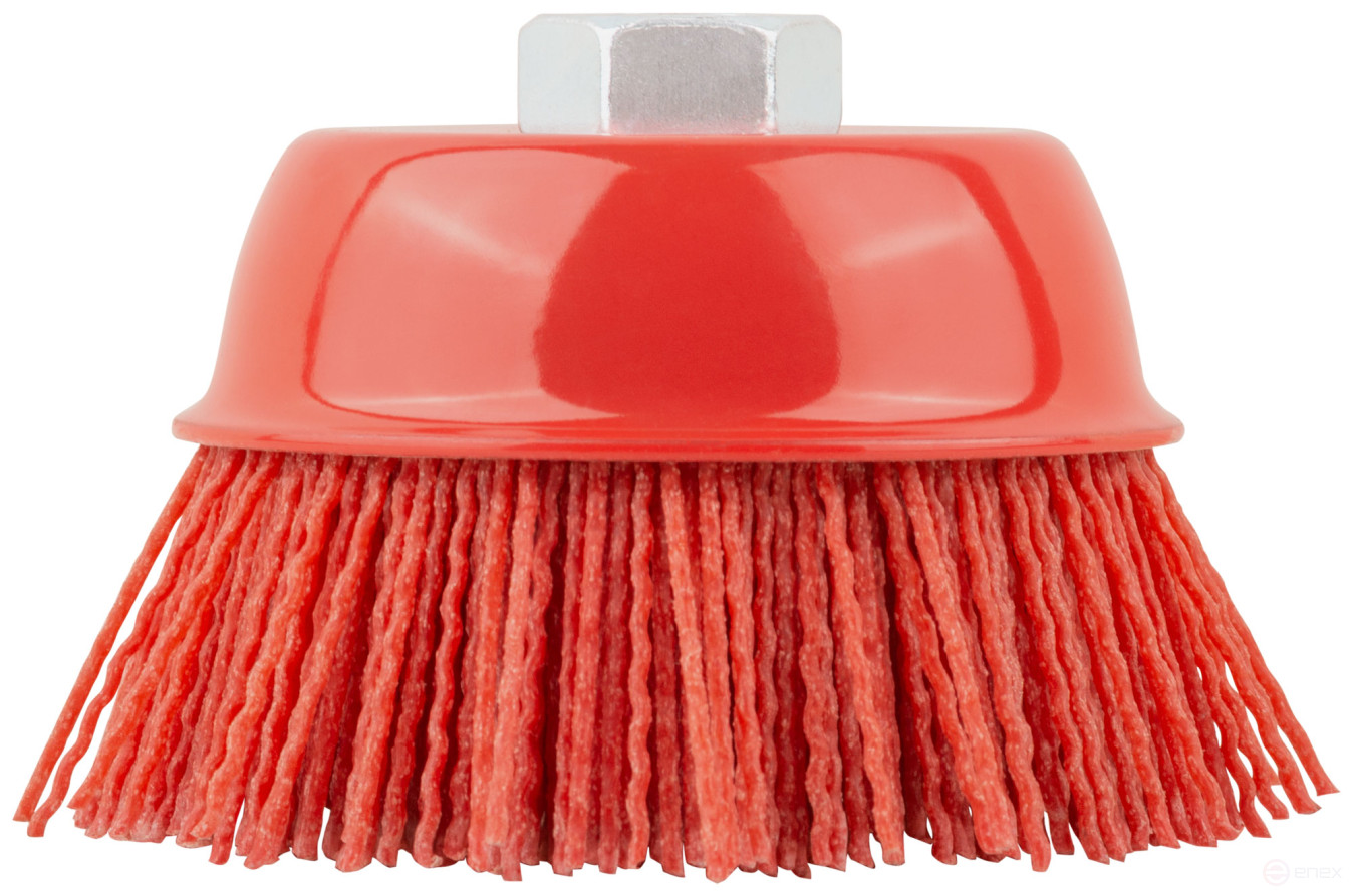 Корщетка-чашка нейлоновая, гайка М14, Профи 100 мм