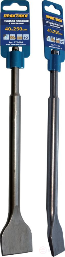 Chisel SDS-plus flat PRACTICE 40 x 250 mm, for tiles, tilt 10 degrees (773-804)