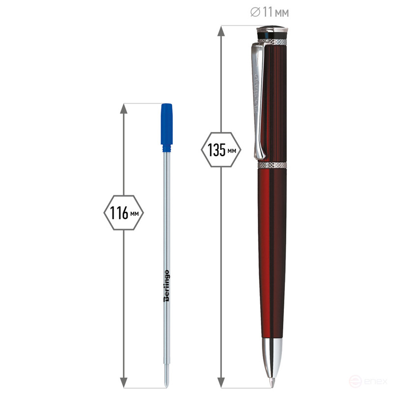 Berlingo "Velvet Premium" ballpoint pen blue, 0.7 mm, Bordeaux case, turn., ind. pack.