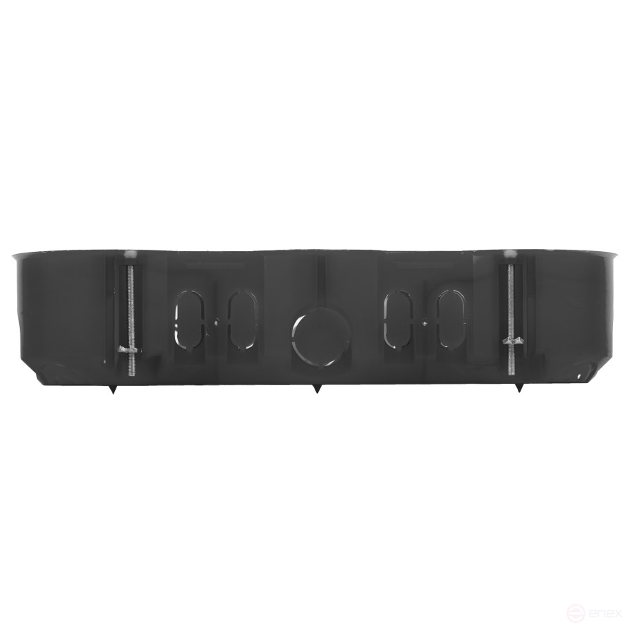 KUP ERA Installation Box-3-70-45 black 3-seater 212x70x45mm for hollow walls self-tapping screws metal feet IP20