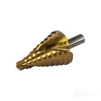 Сверло по металлу ступенчатое спиральное ПРАКТИКА 9-36мм, шаг 3мм, 3-х гран.хвост.10мм, ЭКСПЕРТ