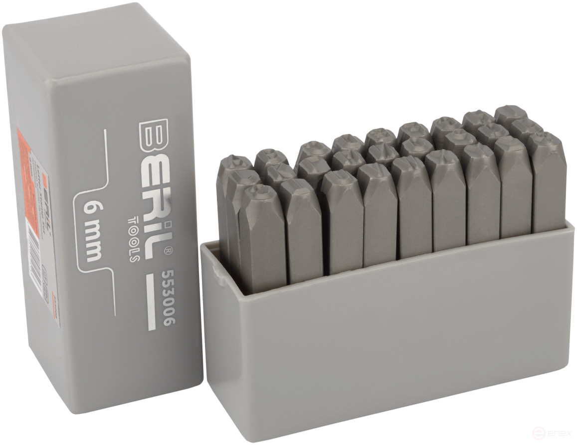 Набор клейм буквенных латиница 6мм (стальные) BERIL