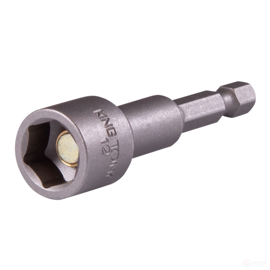 1/4" hex screwdriver head, 12 mm, L = 65 mm, magnetic KING TONY 7616512M