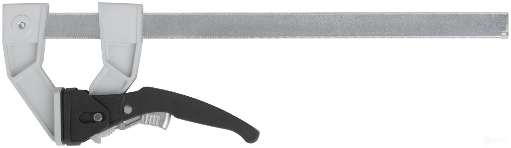 Струбцина рычажная быстрозажимная, усилие сжатия 200 кг, рычажный храповый механизм, металлический корпус, Профи, 90 х 300 мм