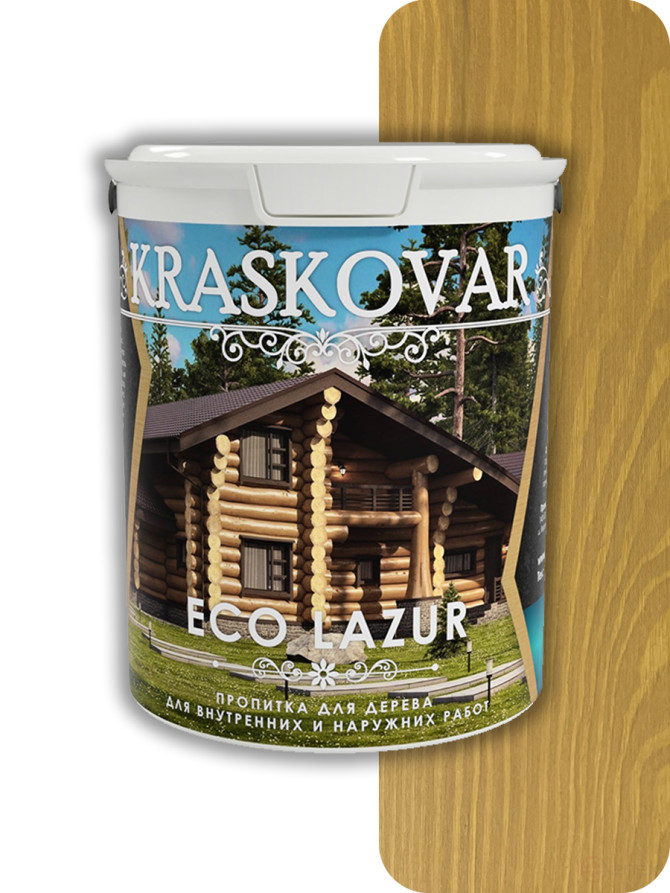 Пропитка для дерева Kraskovar Eco Lazur Коралл 9 л.