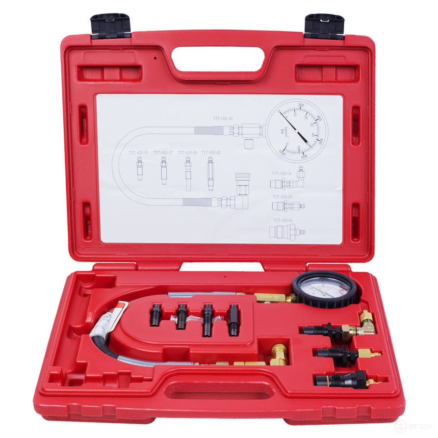 Компрессометр дизельный, 0-70 атм, кейс, комплект адаптеров МАСТАК 120-11009C